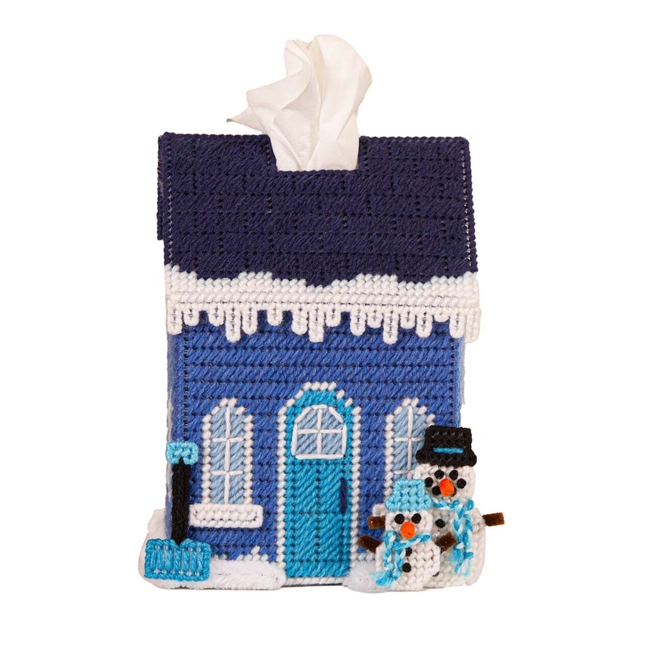 Herrschners Snowy Manor Tissue Box - January Plastic Canvas Kit